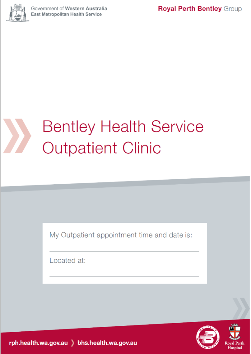 Photograph of BHS Outpatient Booklet Cover
