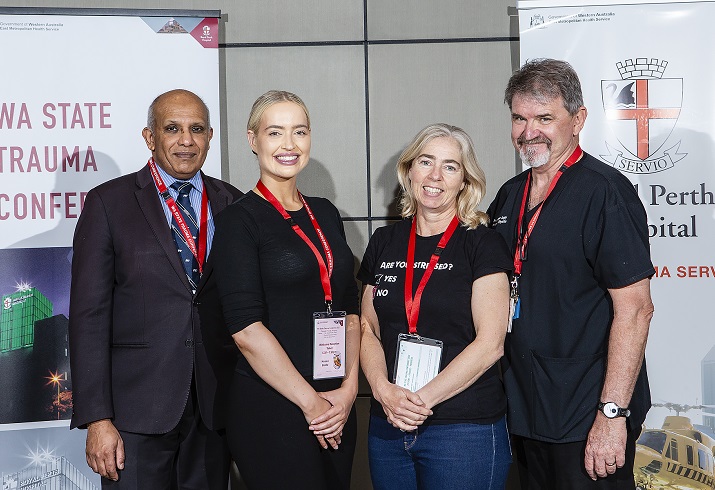 RPH Trauma Surgeon Dr Sudhakar Rao, Service Registrar (General Surgery) Dr Kirsten Biddle, ED Physician Dr Jenny Vance and A/State Trauma Service Director Dr Stephen Dunjey. 